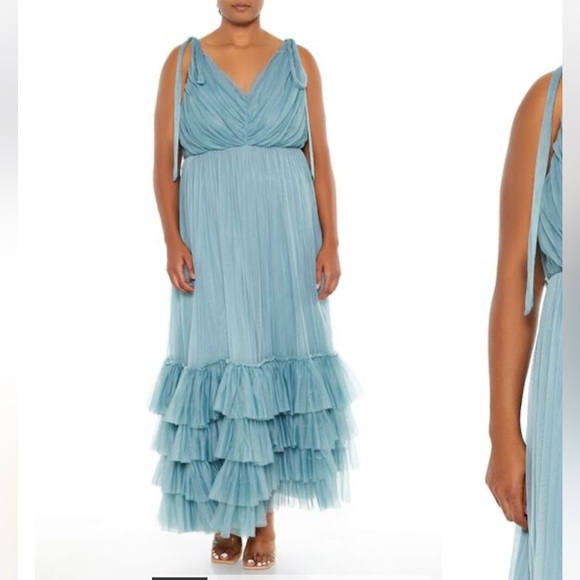 plus size tie strap dress